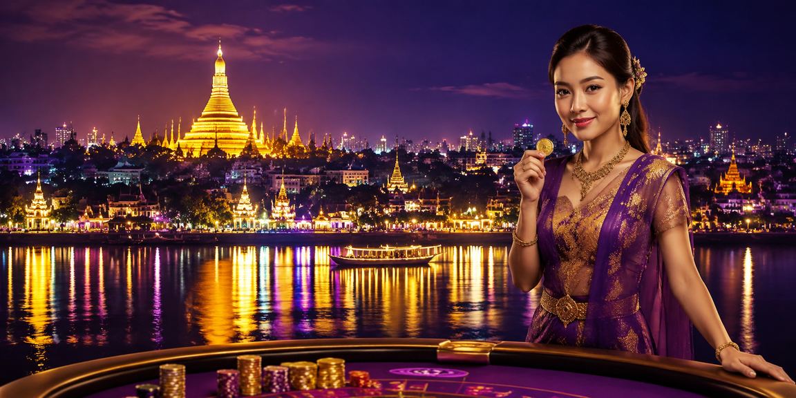 ရွှေတိဂုံဘုရားအနားရှိ ရန်ကုန်မြို့က ပန်းချီပုံအလှ